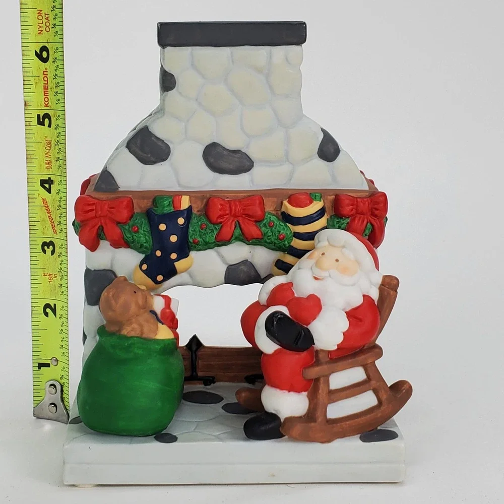 PartyLite Olde‎ World Village Santa at Fireplace Tealight Candle Holder P0261 - Picture 7 of 9